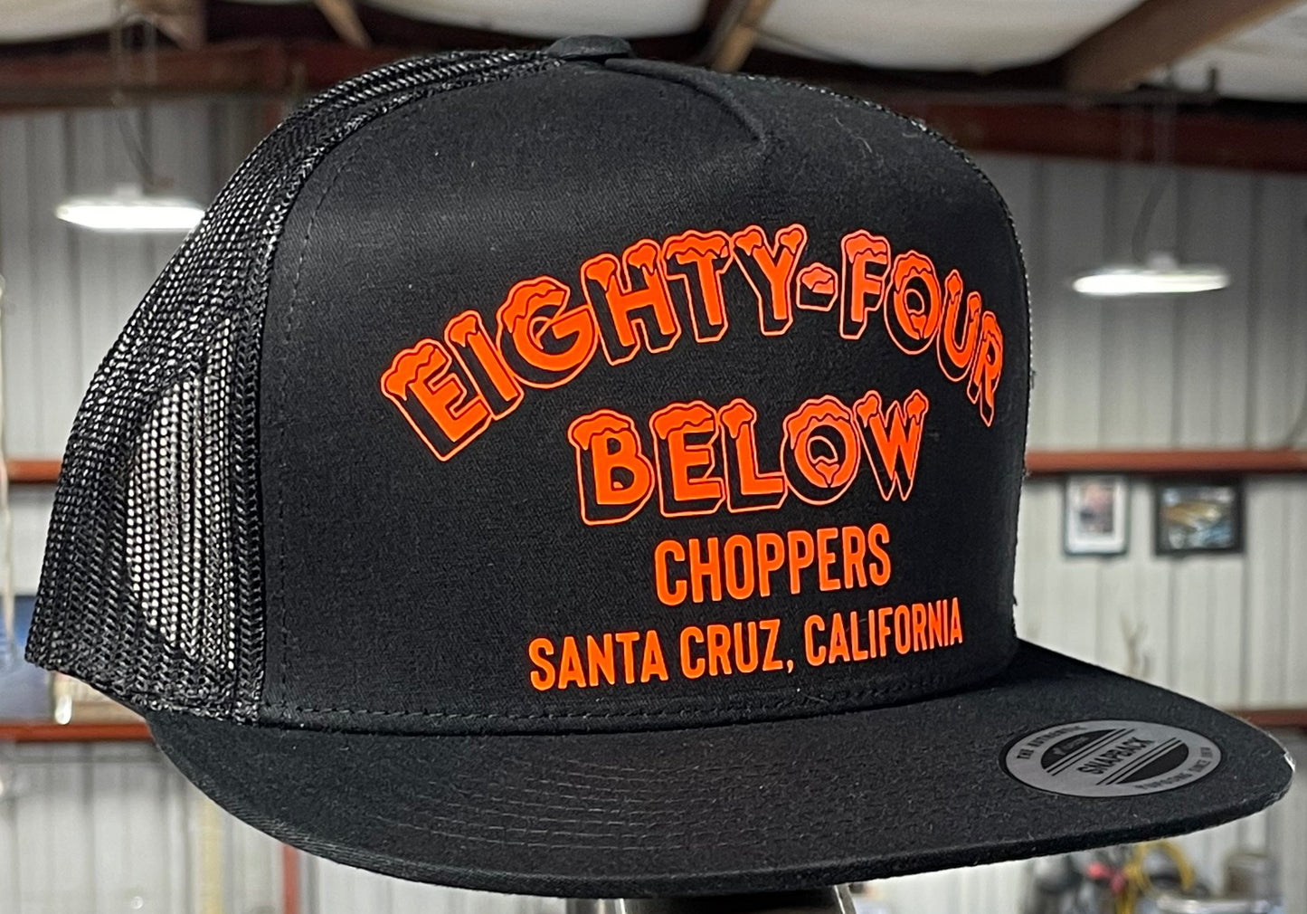 Orange on Black trucker Hat