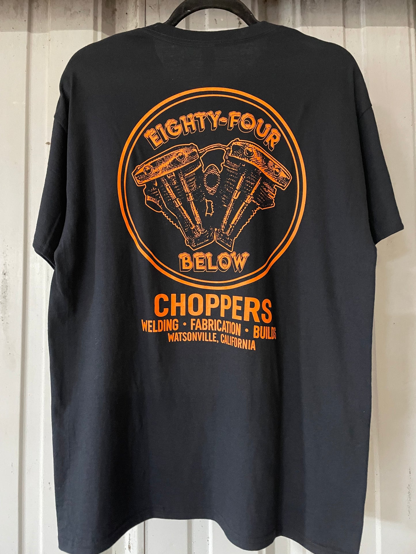 Orange on black double pin line shirt