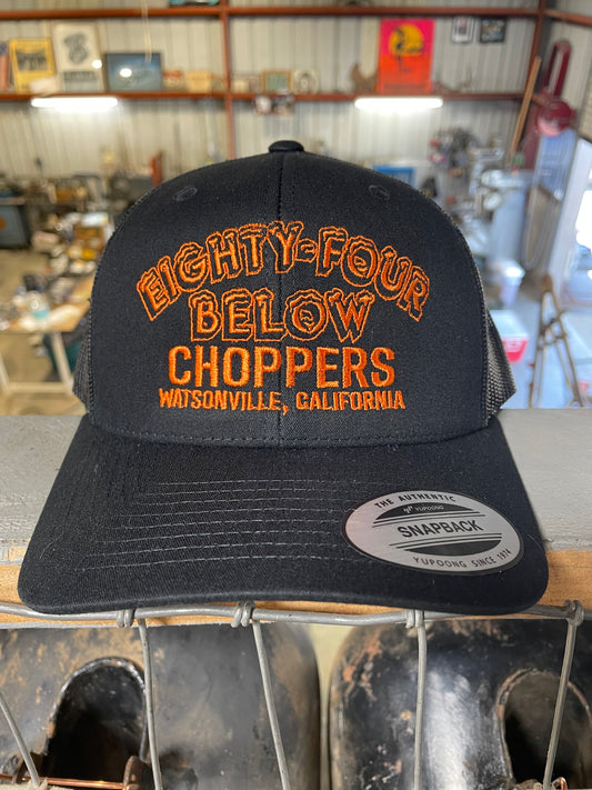 Orange on Black embroidered snap-back